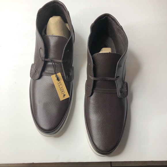 Vlado Men’s Valentino Chukka Boots –‎ Brown Leather Dress Casual Shoes, Size 10 - Picture 3 of 6